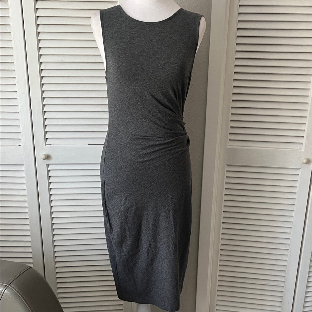 Brooks Brothers grey  Twist-Detail Sleeveless Midi Dress Sz xs